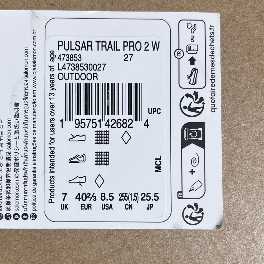 8.5 Salomon Pulsar Trail Pro 2 with Energy Blade Trail Running Shoes. Women NIB - Picture 13 of 13